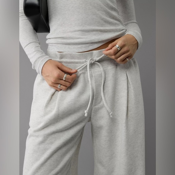 NWOT American Eagle Outfitters Light Gray Wide Leg Pants Women’s Size Large - Picture 7 of 12